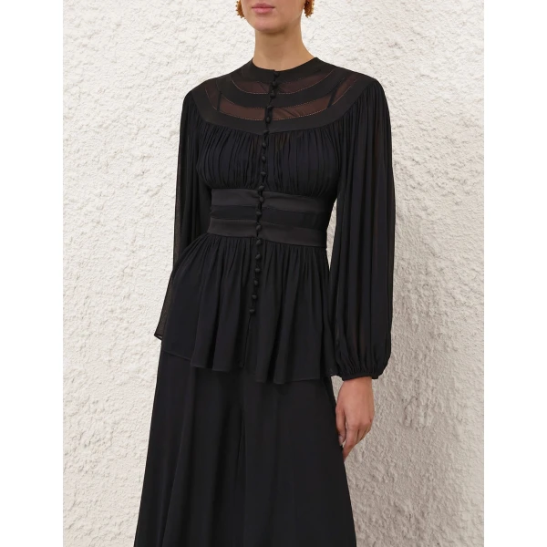 Zimmermann Valiant Buttoned Billow Top, view 2