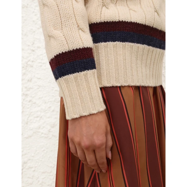 Zimmermann Valiant Cable Knit Sweater, view 5