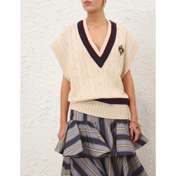 Zimmermann Valiant Cable Knit Vest, view 2