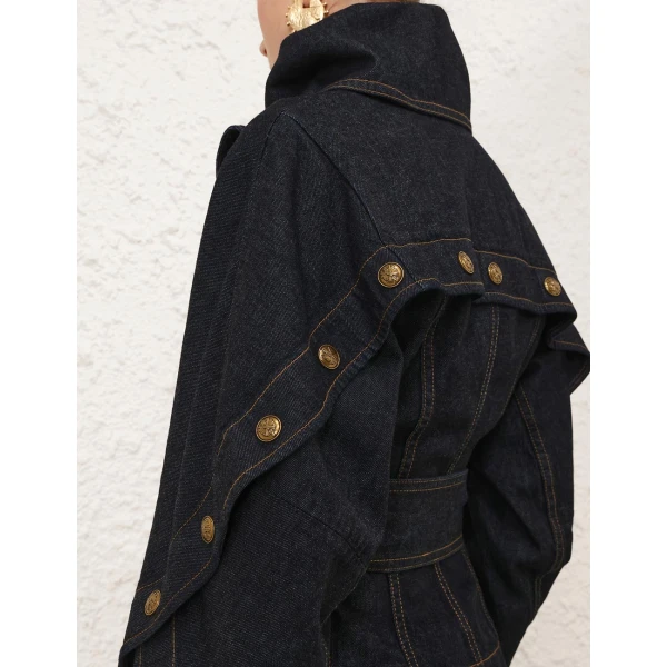 Zimmermann Valiant Denim Buttoned Jacket, view 5