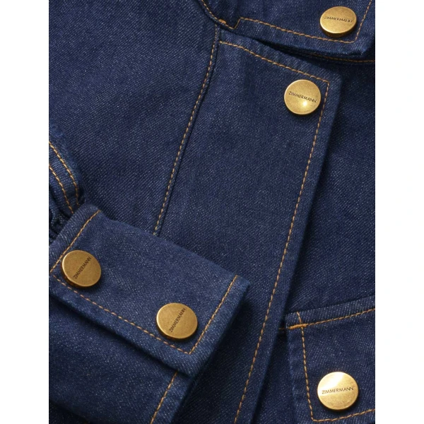 Zimmermann Valiant Denim Utility Bomber Jacket, view 3