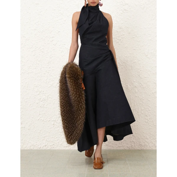 Zimmermann Valiant Draped Denim Dress, view 2