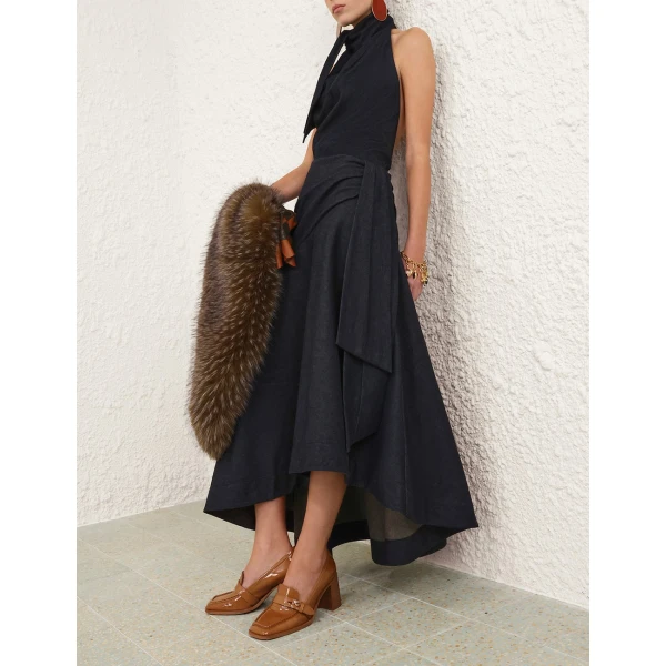 Zimmermann Valiant Draped Denim Dress, view 3
