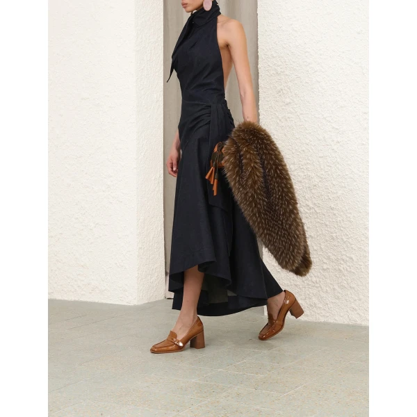 Zimmermann Valiant Draped Denim Dress, view 4