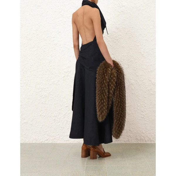 Zimmermann Valiant Draped Denim Dress, view 5