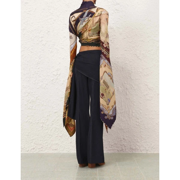 Zimmermann Valiant Draped Denim Flare, view 5