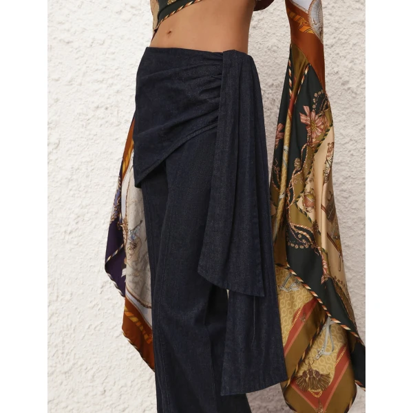 Zimmermann Valiant Draped Denim Flare, view 6