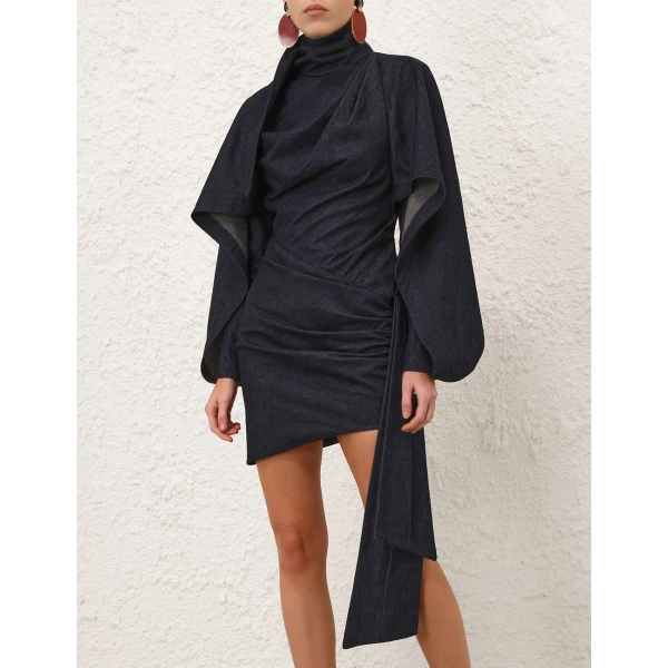 Zimmermann Valiant Draped Denim Mini Top, view 2