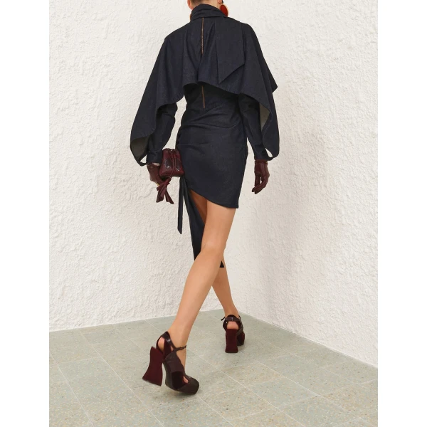 Zimmermann Valiant Draped Denim Mini Top, view 3