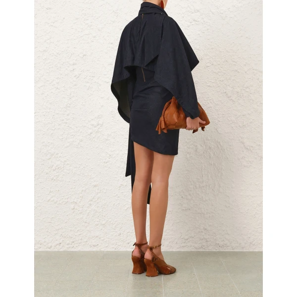 Zimmermann Valiant Draped Denim Mini Top, view 5