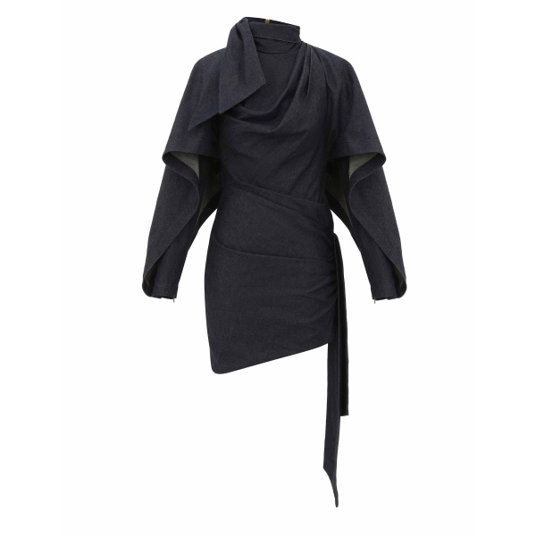 Zimmermann Valiant Draped Denim Mini Top