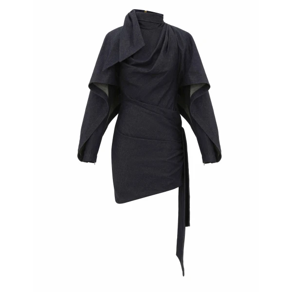Zimmermann Valiant Draped Denim Mini Top