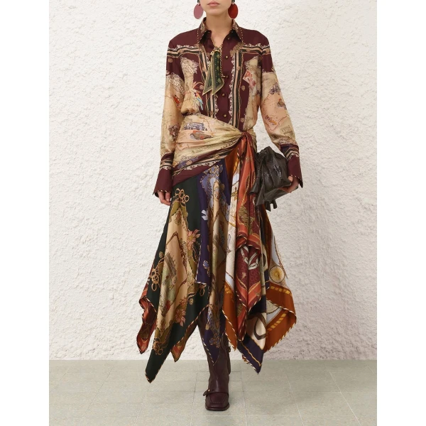 Zimmermann Valiant Draped Scarf Skirt, view 2