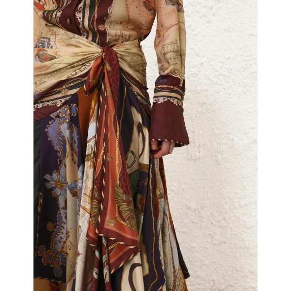 Zimmermann Valiant Draped Scarf Skirt, view 6
