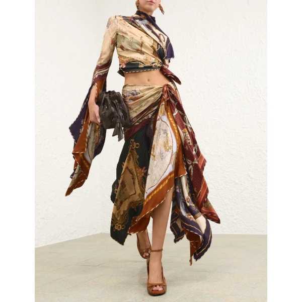Zimmermann Valiant Draped Scarf Top, view 3