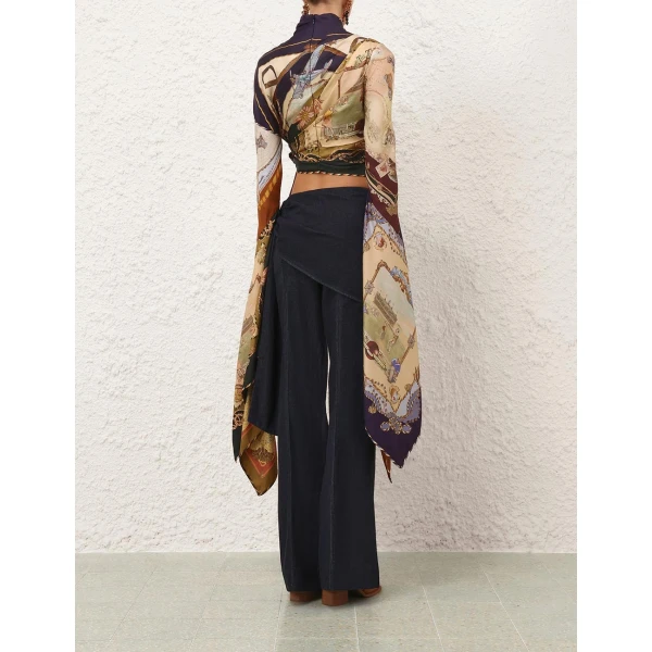 Zimmermann Valiant Draped Scarf Top, view 5