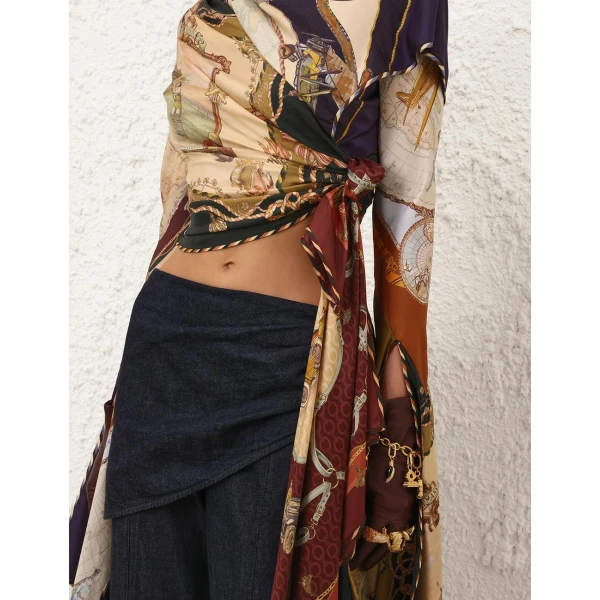 Zimmermann Valiant Draped Scarf Top, view 6