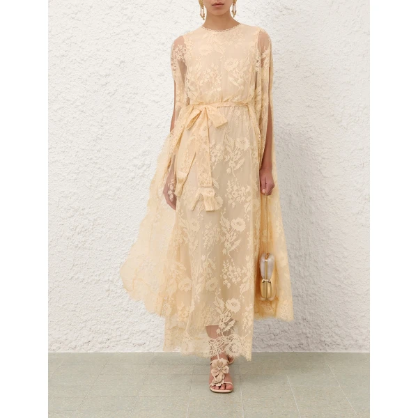 Zimmermann Valiant Lace Caped Maxi Dress, view 2