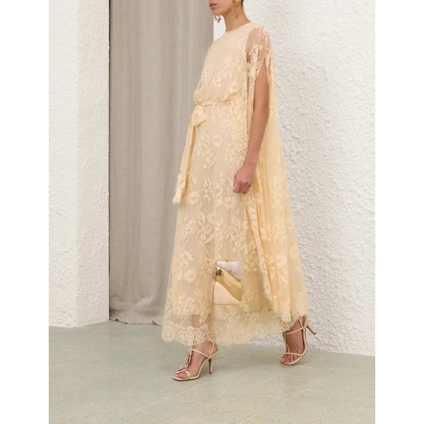 Zimmermann Valiant Lace Caped Maxi Dress, view 4