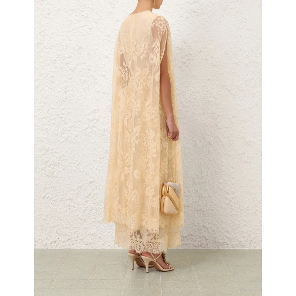 Zimmermann Valiant Lace Caped Maxi Dress, view 5