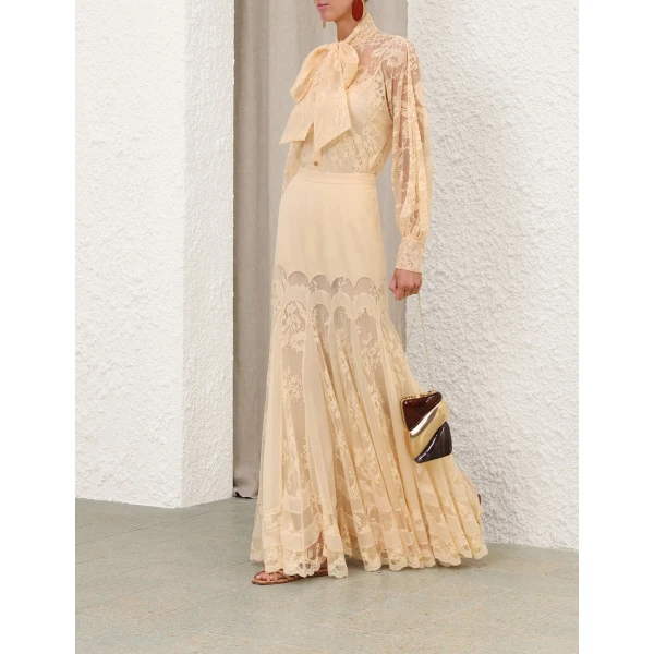 Zimmermann Valiant Lace Pussybow Blouse, view 4