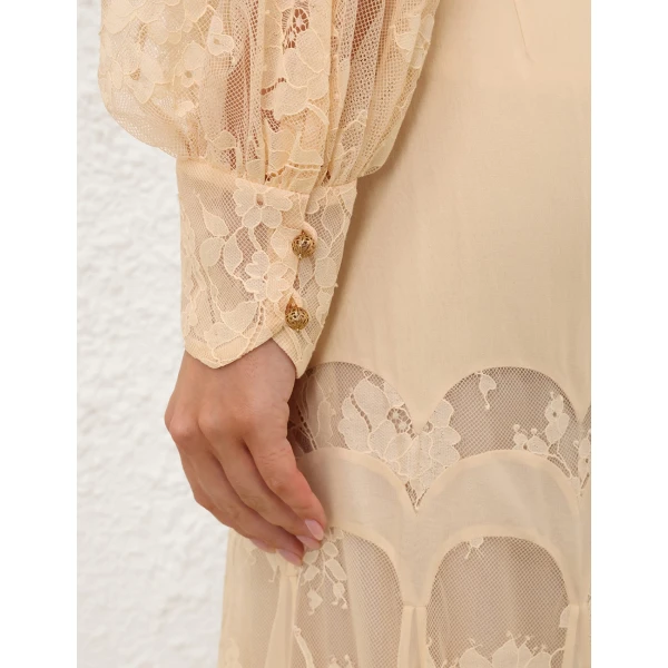 Zimmermann Valiant Lace Pussybow Blouse, view 6