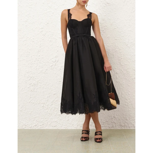 Zimmermann Valiant Lace Trim Midi Dress, view 2