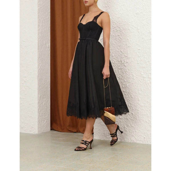 Zimmermann Valiant Lace Trim Midi Dress, view 4