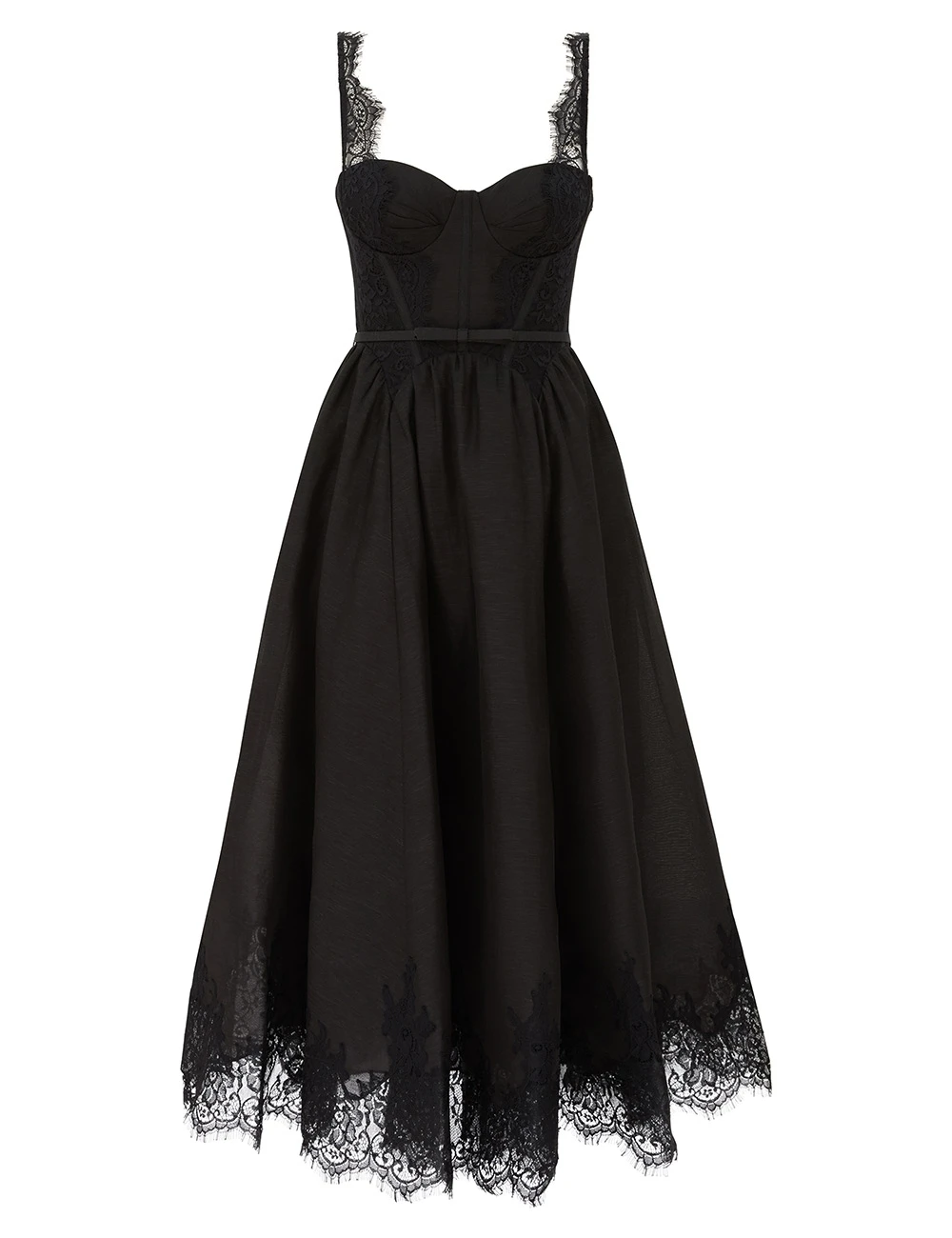 Zimmermann Valiant Lace Trim Midi Dress | Ready to Wear Collection Luxury Shoes Zimmermann Valiant Lace Trim Midi Dress