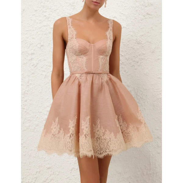 Zimmermann Valiant Lace Trim Mini Dress, view 2