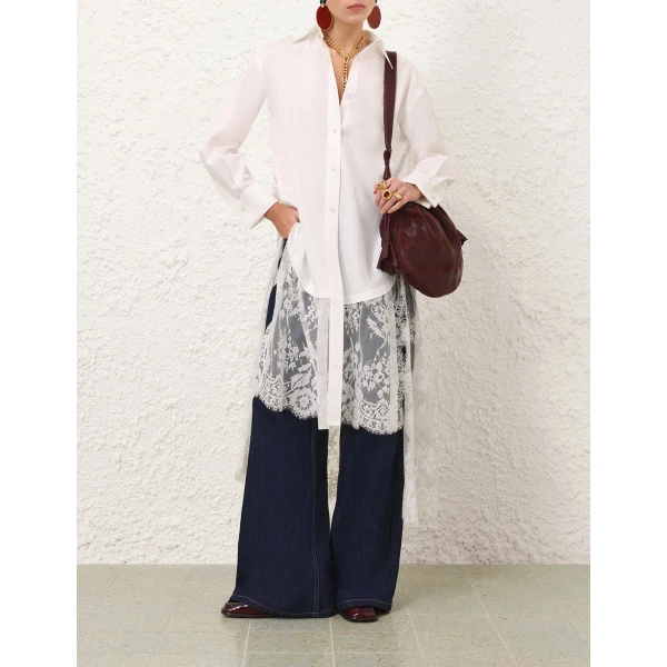 Zimmermann Valiant Lace Tunic Shirt, view 2