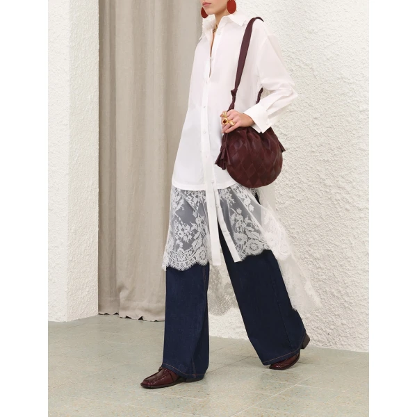 Zimmermann Valiant Lace Tunic Shirt, view 4