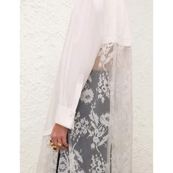 Zimmermann Valiant Lace Tunic Shirt, view 6