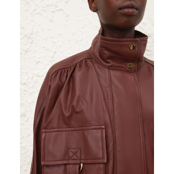 Zimmermann Valiant Leather Biker Jacket, view 6