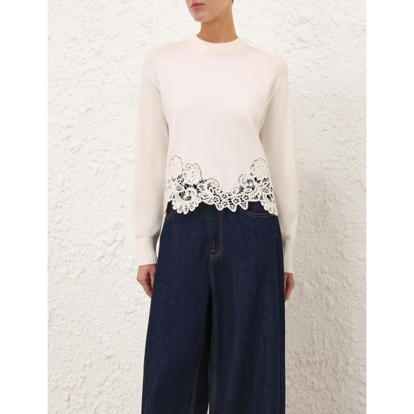 Zimmermann Valiant Merino Lace Sweater, view 2