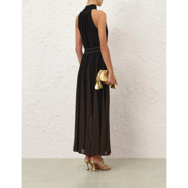 Zimmermann Valiant Metallic Halter Dress, view 5