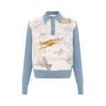 Zimmermann Valiant Printed Silk Polo Top