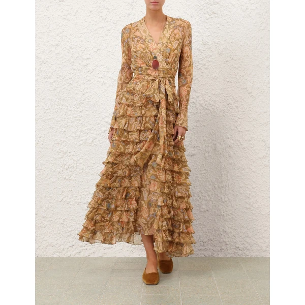 Zimmermann Valiant Ruffle Wrap Dress, view 2
