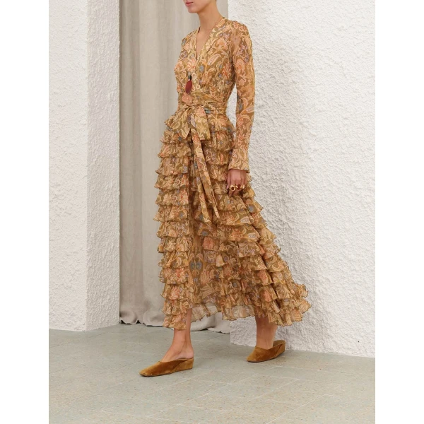 Zimmermann Valiant Ruffle Wrap Dress, view 4