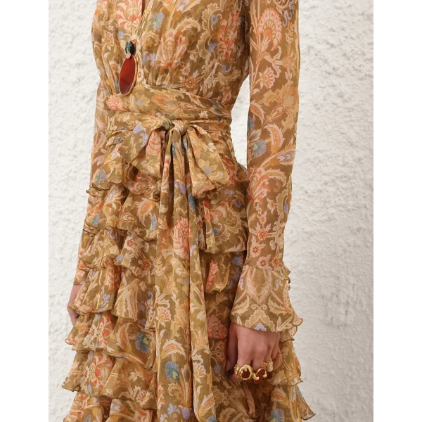 Zimmermann Valiant Ruffle Wrap Dress, view 6
