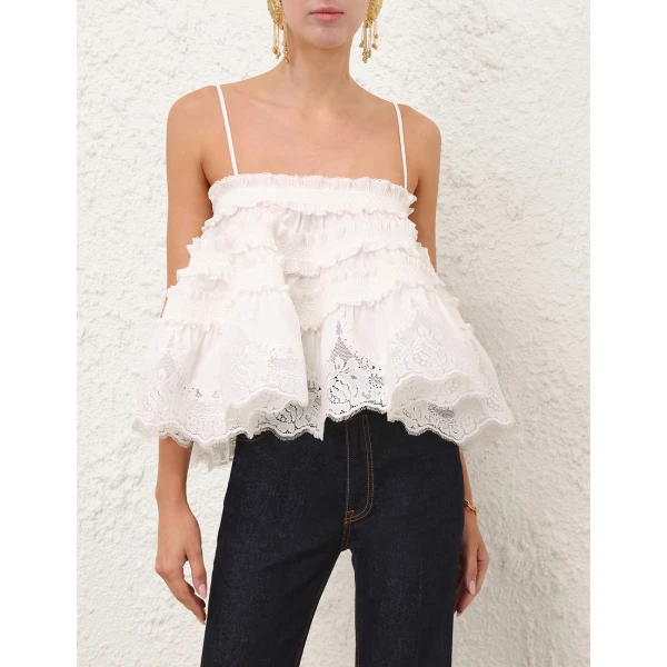 Zimmermann Valiant Shirred Bandeau Top, view 2