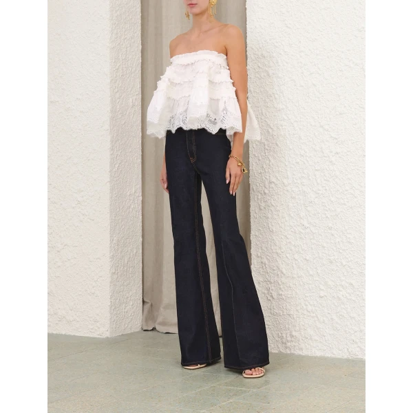 Zimmermann Valiant Shirred Bandeau Top, view 4