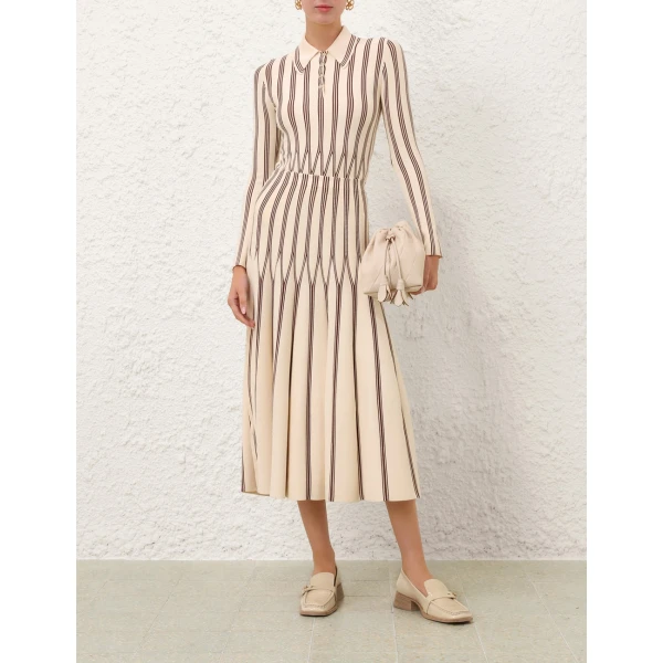 Zimmermann Valiant Striped Midi Skirt, view 2