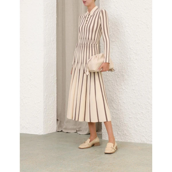 Zimmermann Valiant Striped Midi Skirt, view 4