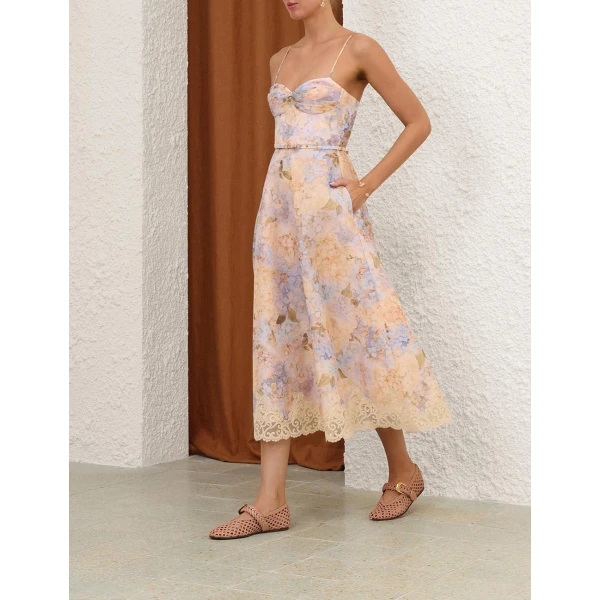 Zimmermann Valiant Tucked Midi Dress, view 3