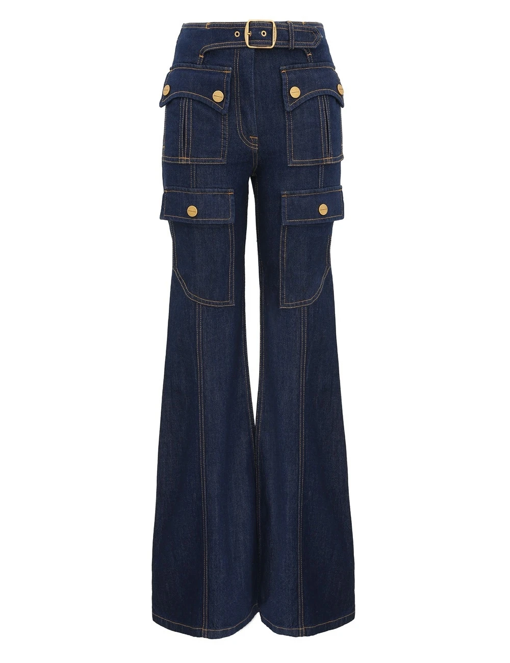 Zimmermann Valiant Utility Flare Jean | Ready to Wear Collection Luxury Shoes Zimmermann Valiant Utility Flare Jean