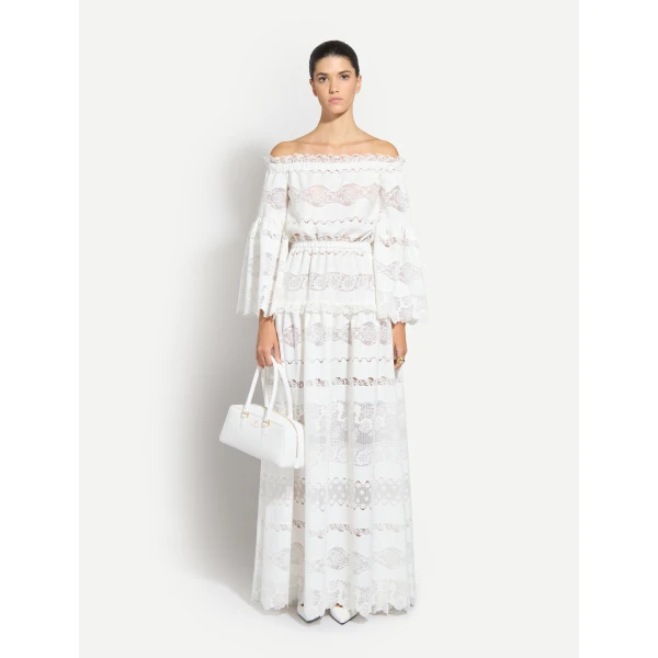 Zuhair Murad Broderie Off-Shoulder Dress, view 2