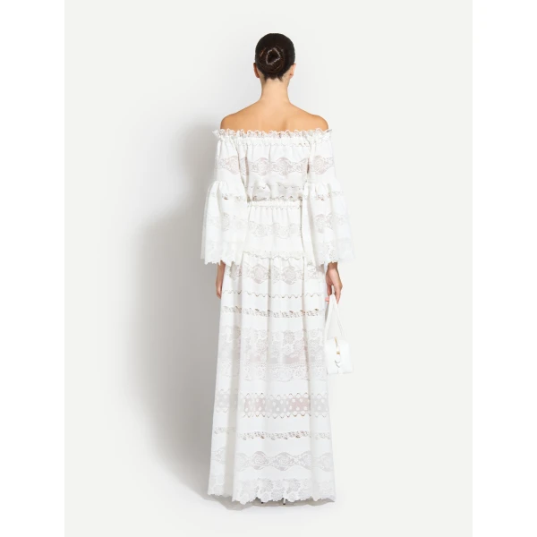 Zuhair Murad Broderie Off-Shoulder Dress, view 4