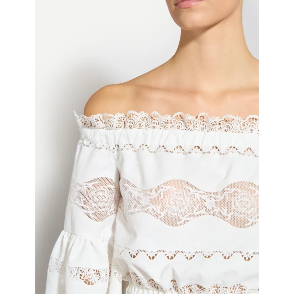 Zuhair Murad Broderie Off-Shoulder Dress, view 5
