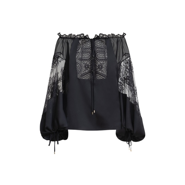 Zuhair Murad Chiffon Lace Blouse